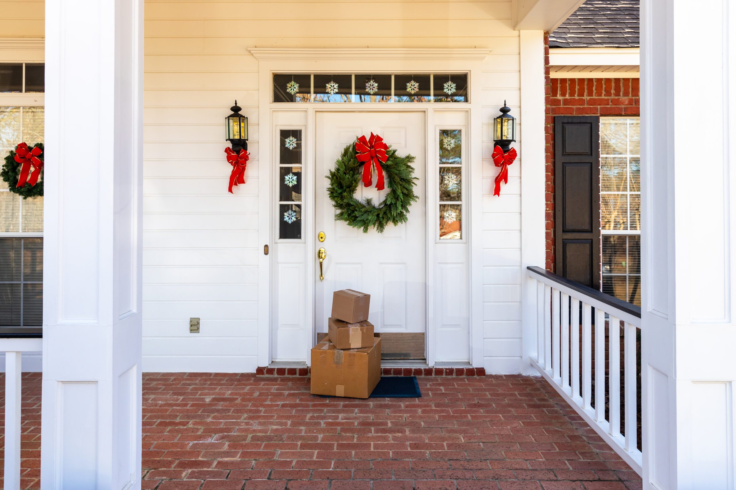 Packages,On,Front,Porch,Of,Home,During,Holiday,Season Home Security, Stay Safe During the Holidays